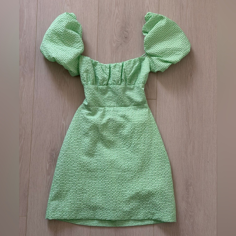 Zara Green Checkered Dress